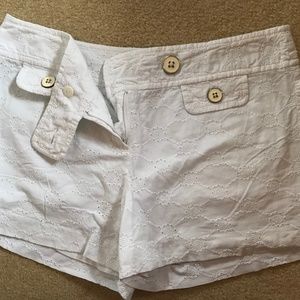 LOFT White Eyelet Shorts Size 10